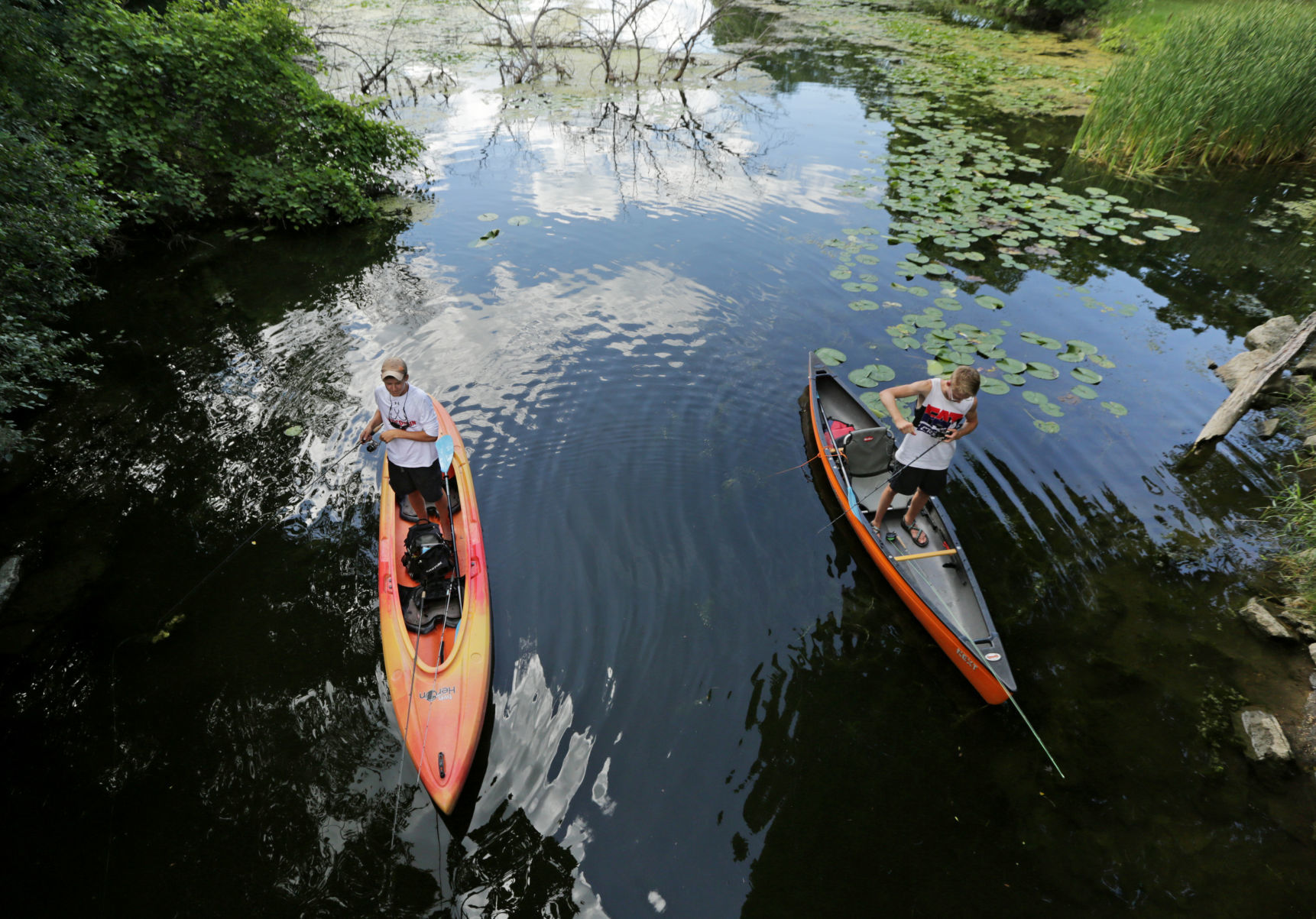 Fishing from kayaks